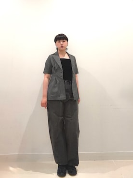 「SENSE OF PLACE by URBAN RESEARCH(センスオブプレイスバイアーバンリサーチ)のカーブデニム(デニムパンツ、グレー系)」を使った、あーちゃんさん(レディース・170cm)の夏コーディネート