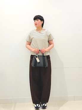 「SENSE OF PLACE by URBAN RESEARCH(センスオブプレイスバイアーバンリサーチ)の『接触冷感』汗ジミ防止カップツキバックオープンキャミソール(キャミソール、ホワイト系)」を使った、あーちゃんさん(レディース・170cm)の夏コーディネート