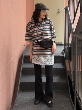 「SOMETHING（サムシング）のアイテム」を使った、MIKAさん（レディース・159cm）の夏コーディネート