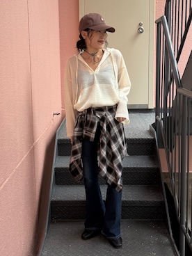 「SOMETHING（サムシング）のアイテム」を使った、MIKAさん（レディース・159cm）の秋コーディネート