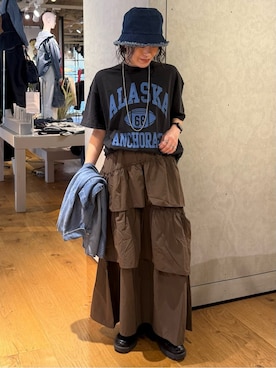 「Right-on（ライトオン）のアイテム（帽子）」を使った、MIKAさん（レディース・159cm）の春コーディネート