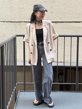 「SOMETHING（サムシング）のアイテム」を使った、MIKAさん（レディース・159cm）の夏コーディネート