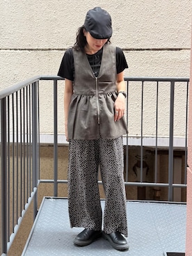 「Right-on（ライトオン）のアソート柄イージーパンツ（その他パンツ、ホワイト系）」を使った、MIKAさんの夏コーディネート