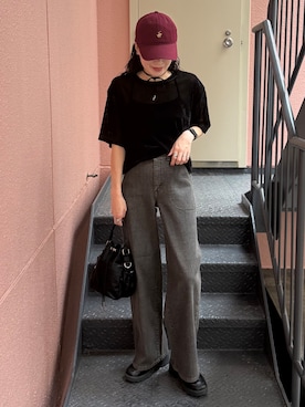 「SOMETHING（サムシング）のアイテム（パンツ）」を使った、MIKAさん（レディース・159cm）の秋コーディネート