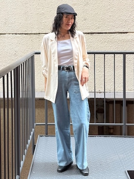 「SOMETHING（サムシング）のアイテム」を使った、MIKAさん（レディース・159cm）の夏コーディネート