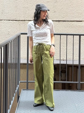 「SOMETHING（サムシング）のアイテム（パンツ）」を使った、MIKAさん（レディース・159cm）の夏コーディネート