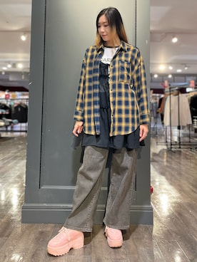 「SOMETHING（サムシング）のアイテム」を使った、minapoyo1714さん（レディース・171cm）の夏コーディネート
