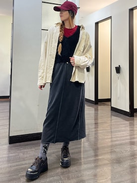 「Right-on（ライトオン）のアイテム（帽子）」を使った、minapoyo1714さん（レディース・171cm）の秋コーディネート