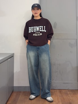 「BACK NUMBER（バックナンバー）のバギージーンズ（その他パンツ、ブルー系）」を使った、inoueさん（レディース・170cm）の秋コーディネート