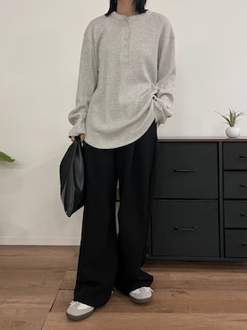 「ワッフルクルーネックＴ」｜osuzuさん（レディース・154cm）の秋コーディネート