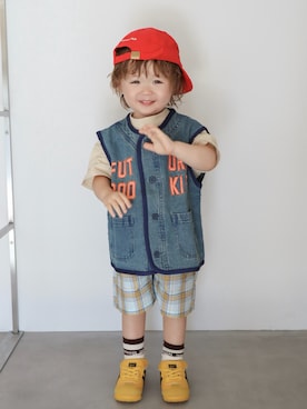 「BREEZE（ブリーズ）のアイテム」を使った、Senapiさん（キッズ・90cm）の春コーディネート