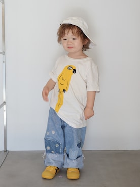 「BREEZE（ブリーズ）のアイテム（キャップ）」を使った、Senapiさん（キッズ・90cm）の春コーディネート