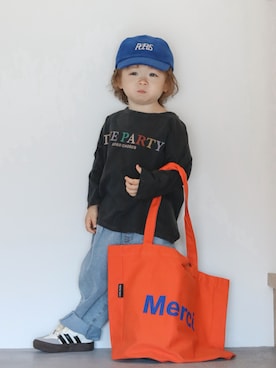 「BOBO CHOSES（ボボショーズ）のアイテム」を使った、Senapiさん（キッズ・90cm）の春コーディネート