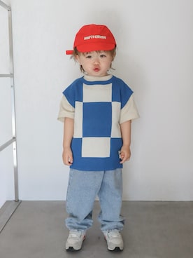 「BREEZE（ブリーズ）のアイテム（トップス）」を使った、Senapiさん（キッズ・90cm）の春コーディネート