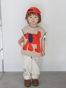 「BOBO CHOSES（ボボショーズ）のアイテム」を使った、Senapiさん（キッズ・90cm）の春コーディネート