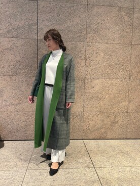 「JEANASIS（ジーナシス）のアイテム（ノーカラーコート）」を使った、youkoさん（レディース・170cm）の冬コーディネート