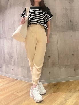 「マリンコーデ」｜「アイテム（スラックス）」を使った、HONEY  LEMON  PIEさん（レディース・164cm）の夏コーディネート