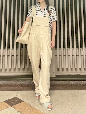 「マリンコーデ」｜「アイテム（オールインワン・サロペット）」を使った、HONEY  LEMON  PIEさん（レディース・164cm）の夏コーディネート
