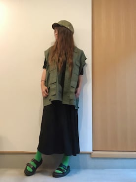 「ROTHCO（ロスコ）のアイテム」を使った、yayacoさん（レディース・156cm）の夏コーディネート