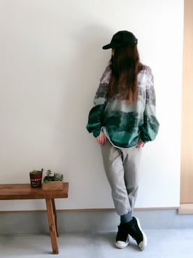 「旦那さんのを借りました」｜yayacoさん（レディース・156cm）の春コーディネート