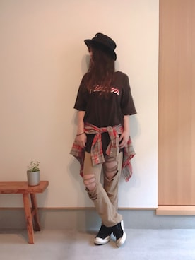 「SURROUND（サラウンド）のアイテム」を使った、yayacoさん（レディース・156cm）の夏コーディネート