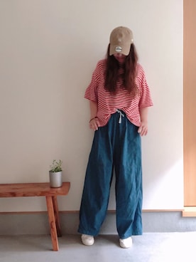 「キャップ女子」｜yayacoさん（レディース・156cm）の夏コーディネート