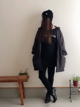 「旦那さんのを借りました」｜yayacoさん（レディース・156cm）の春コーディネート