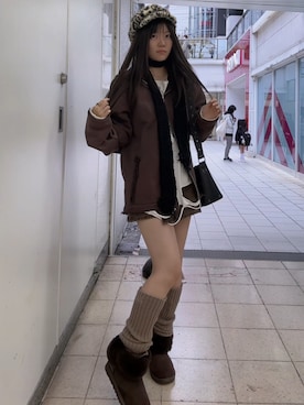 「アイテム（キャスケット）」を使った、ふうなちゃんさん（レディース・159cm）の秋コーディネート