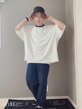 「INTER FACTORY（インターファクトリー）のアイテム（帽子）」を使った、yu-yaさん（メンズ・177cm）の夏コーディネート