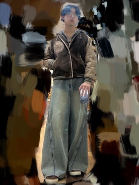 「アイテム（スタジャン）」を使った、rrrRingoさん（メンズ・170cm）の秋コーディネート