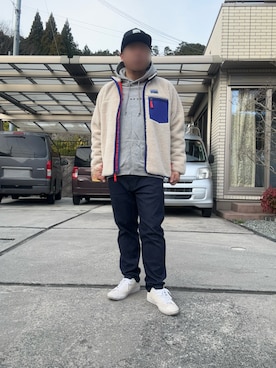 「※ALPHA（アルファ）のアイテム」を使った、ぶたゲルゲさん（メンズ・173cm）の冬コーディネート