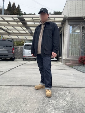 「Denime（ドゥニーム）のアイテム（パンツ）」を使った、ぶたゲルゲさん（メンズ・173cm）の冬コーディネート