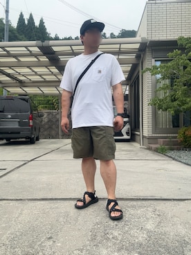 「アイテム（サンダル）」を使った、ぶたゲルゲさん（メンズ・173cm）の秋コーディネート