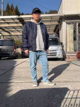 「Alpha Industries（アルファインダストリーズ）のアイテム」を使った、ぶたゲルゲさん（メンズ・173cm）の春コーディネート