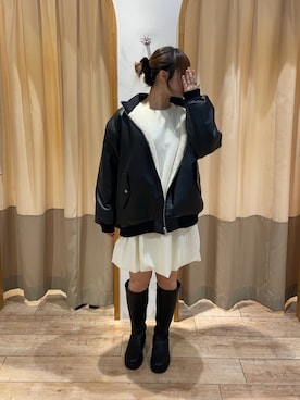 「ehka sopo（エヘカソポ）のアイテム（ブルゾン）」を使った、kudo_さん（レディース・161cm）の冬コーディネート