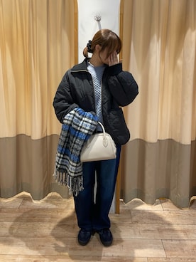 「Samansa Mos2 blue（サマンサモスモスブルー）のアイテム（ノーカラージャケット）」を使った、kudo_さん（レディース・161cm）の秋コーディネート