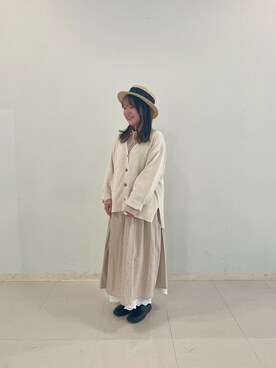 「ナチュラルスタイル」｜「アイテム（帽子）」を使った、ﾀｼﾞﾏさん（レディース・154cm）の春コーディネート