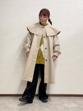 「ehka sopo（エヘカソポ）のアイテム（その他アウター）」を使った、ﾀｼﾞﾏさん（レディース・154cm）の冬コーディネート
