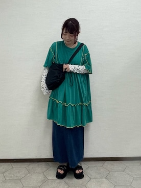 「ehka sopo（エヘカソポ）のアイテム（ワンピース/ドレス）」を使った、ﾀｼﾞﾏさん（レディース・154cm）の春コーディネート