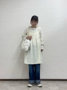 「ehka sopo（エヘカソポ）のアイテム（ワンピース/ドレス）」を使った、ﾀｼﾞﾏさん（レディース・154cm）の春コーディネート