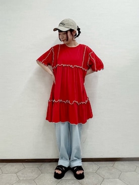 「ehka sopo（エヘカソポ）のアイテム（ワンピース/ドレス）」を使った、ﾀｼﾞﾏさん（レディース・154cm）の春コーディネート