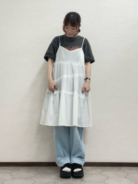 「ehka sopo（エヘカソポ）のアイテム（ワンピース/ドレス）」を使った、ﾀｼﾞﾏさん（レディース・154cm）の夏コーディネート