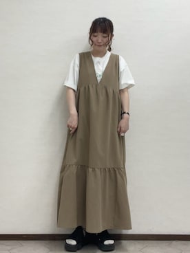「ehka sopo（エヘカソポ）のアイテム（ワンピース/ドレス）」を使った、ﾀｼﾞﾏさん（レディース・154cm）の夏コーディネート