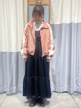 「ehka sopo（エヘカソポ）のアイテム（ノーカラージャケット）」を使った、ﾀｼﾞﾏさん（レディース・154cm）の秋コーディネート
