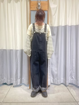 「Samansa Mos2（サマンサ モスモス）のアイテム（オールインワン・サロペット）」を使った、ﾀｼﾞﾏさん（レディース・154cm）の春コーディネート