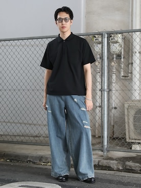「アイテム（ポロシャツ）」を使った、yugoさん（メンズ・183cm）の夏コーディネート