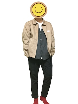 「coen（コーエン）のアイテム（ブルゾン）」を使った、yellow manさん（メンズ・173cm）の冬コーディネート