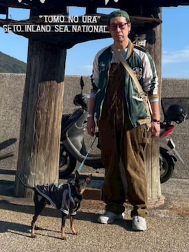 「アイテム（サロペット/オーバーオール）」を使った、mackさん（メンズ・175cm）の秋コーディネート