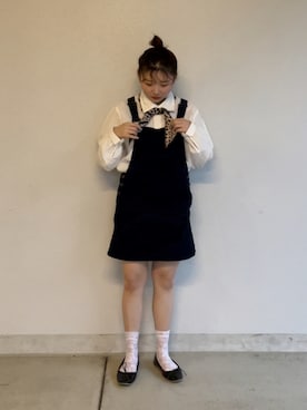 「フレンチガーリー」｜「アイテム（オールインワン・サロペット）」を使った、udon(23)さん（レディース・152cm）の夏コーディネート