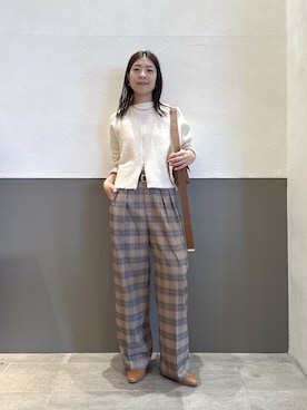 「COLLAGE GALLARDAGALANTE（コラージュガリャルダガランテ）のヤクライクニット/WEB限定カラー展開（ニット/セーター）」を使った、fukaseさん（レディース・162cm）の秋コーディネート